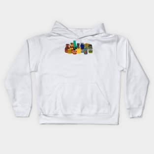 Mid mod pottery collection horizontal Kids Hoodie